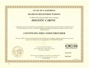 Holistic Caring Continuing Education Partner Certificate