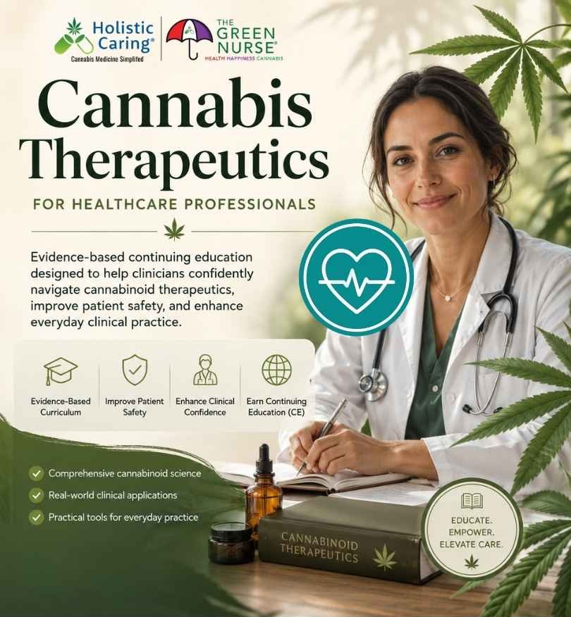 Healthcare professional learning about cannabis therapeutics through an evidence-based continuing education program focused on cannabinoid science and patient safety.